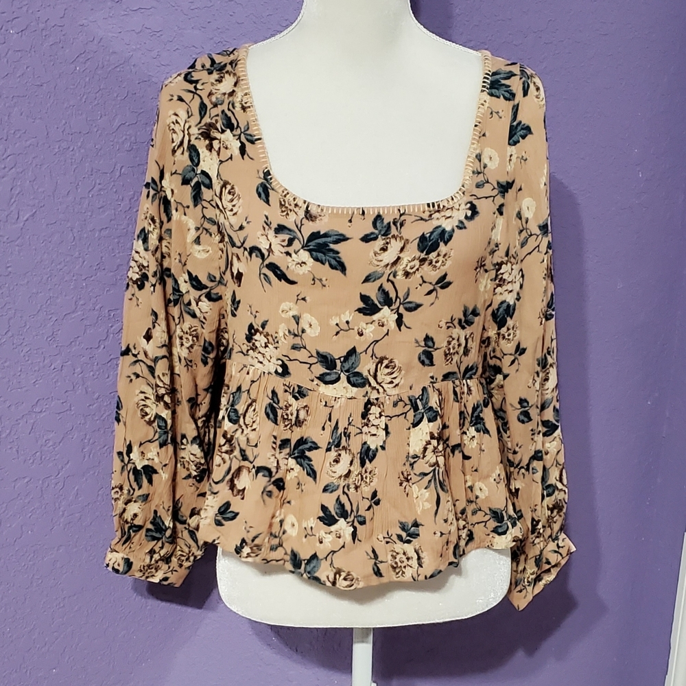 American Eagle Outfitters Floral Boho Blouse